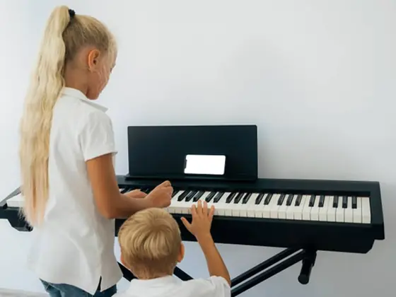 Piano practice at Stars Music School, Inwood WV