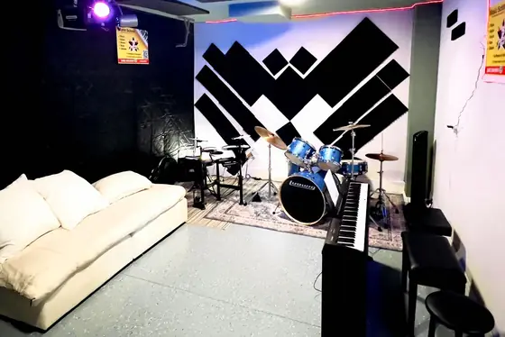Drum room and lounge at Stars Music School, Inwood WV