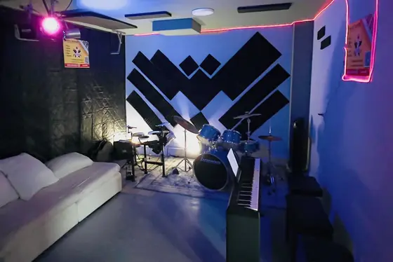 Studio under the lights at Stars Music School, Inwood WV
